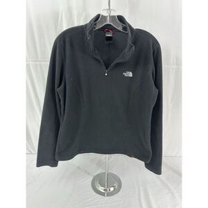 The North Face Women's Black Fleece 1/4 Zip Pullover Sweater Size L